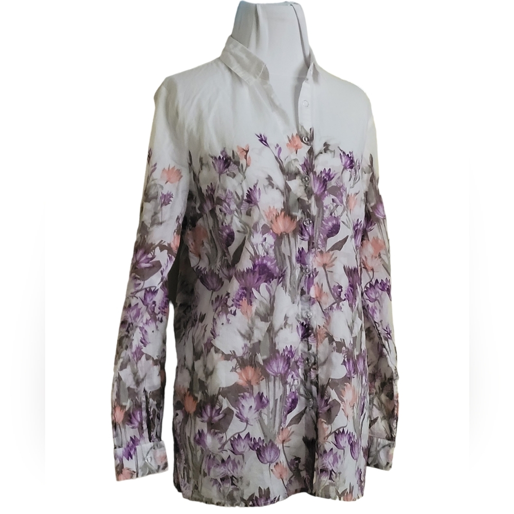 Northern Reflections Flower Garden‎ shirt, cotton, long sleeve